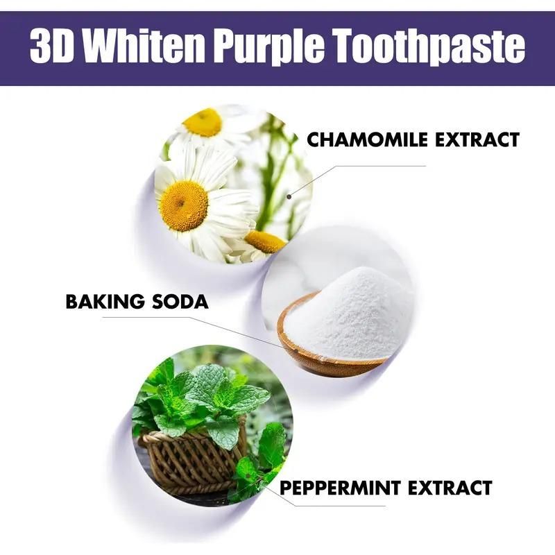 3D Brightening Purple Toothpaste 200g Pack of 2