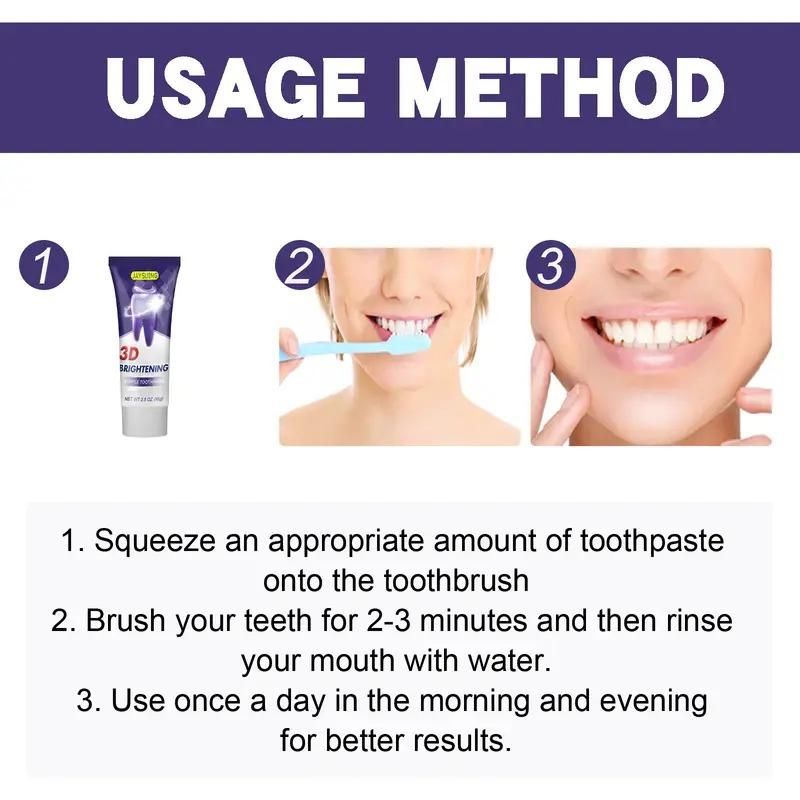 3D Brightening Purple Toothpaste 200g Pack of 2