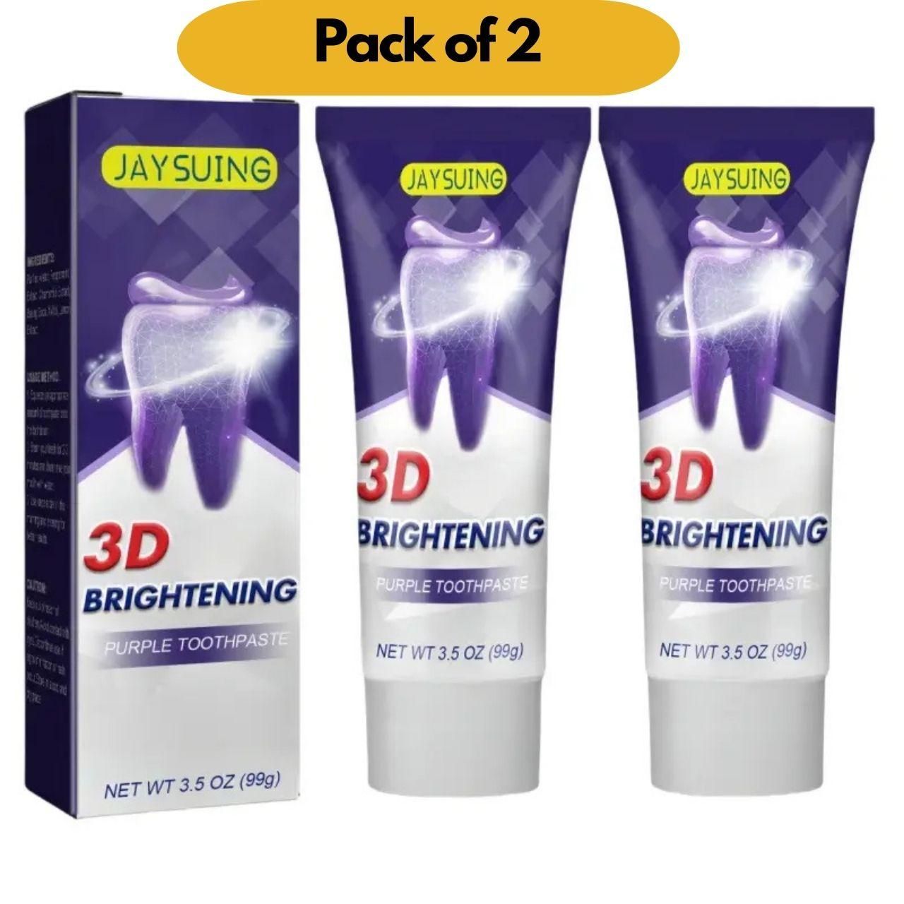 3D Brightening Purple Toothpaste 200g Pack of 2