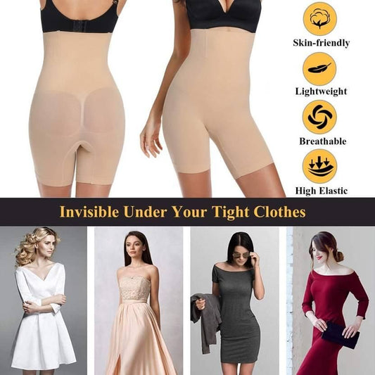 4-in-1 Shaper - QuickSlim Shape Wear Tummy, Back, Thighs, Hips - Black/Efffective Seamless Tummy Tucker